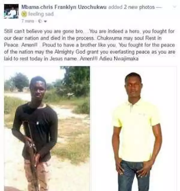 Another young soldier lost in the hands of the dreadful Boko haram (photos)